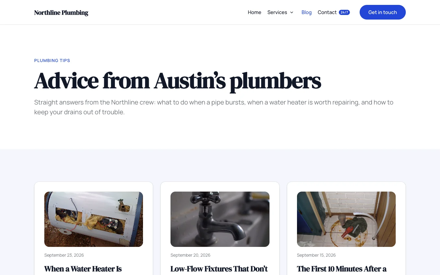 The blog page: a Query Loop of posts shown as cards