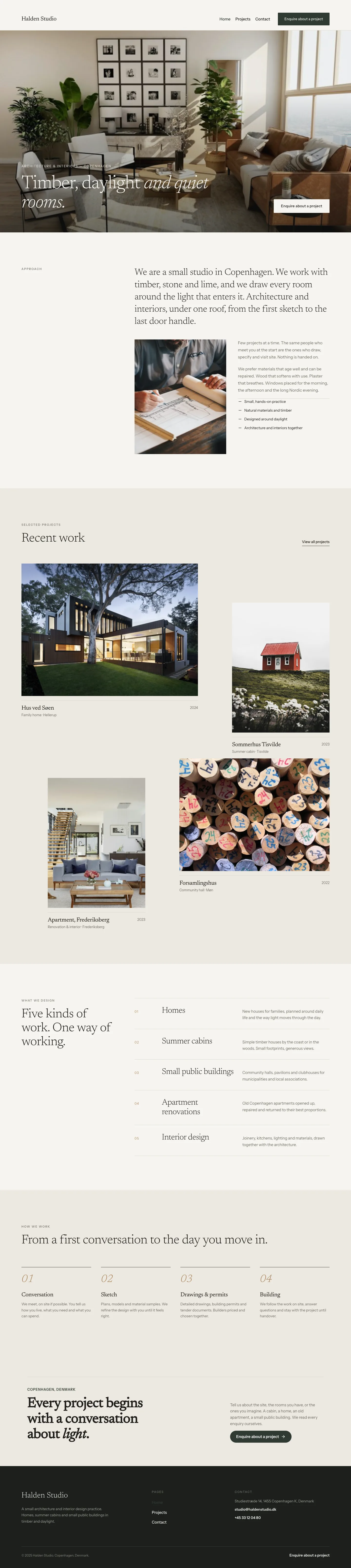 The Halden Studio homepage Native AI built